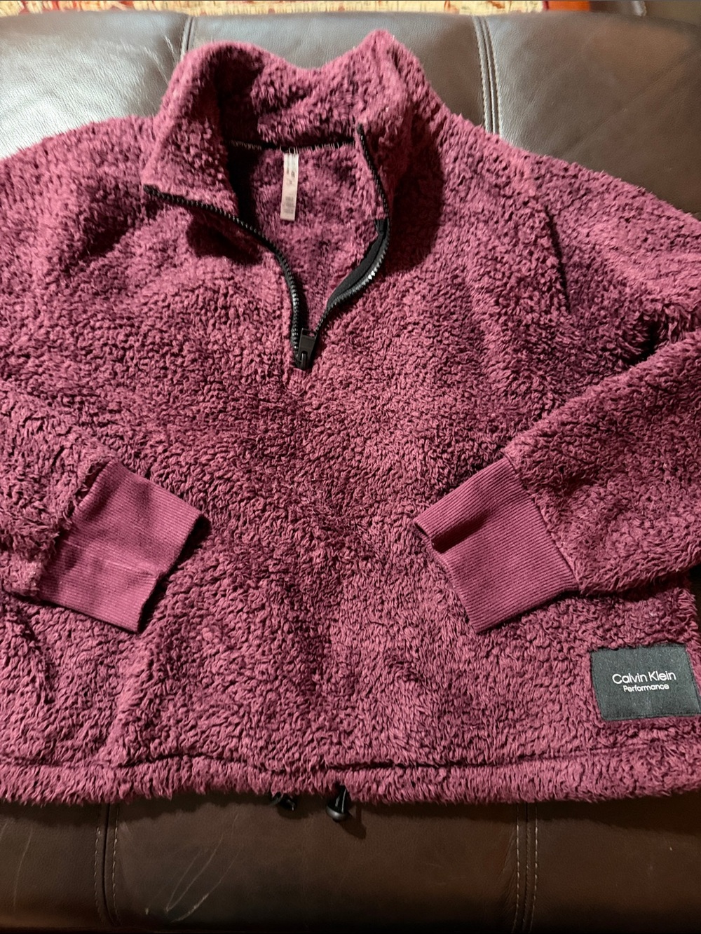 Calvin Klein Kids Plum Sherpa Half-Zip Jacket